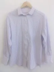 ◇ one after another NICE CLAUP ストライプ 長袖 シャツ ブラウス サイズF パープル ホワイト レディース P  【1301170007172】