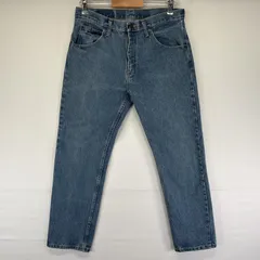 古着 ラングラー Wrangler デニムパンツ ストレート 5ポケット ジップ ジーンズ ジーパン 長ズボン 色落ち  ブルー メンズ