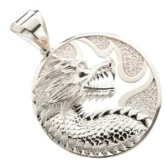 ペンダントトップ メンズ 18金 K18WG ダイヤモンド ドラゴン 龍 メンズペンダントトップ 喜平用 ホワイトゴールド ペンダントヘッド 大き目 男性 ネックレスヘッド【人気アイテム】【アクセサリーマート/メルカリShops店】