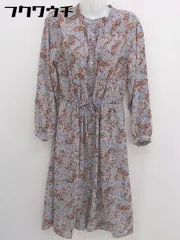 ◇ w closet ダブルクローゼット ペイズリー柄 長袖 ロング シャツ ワンピース サイズM ブルー マルチ レディース  【1108310005476】のサムネイル