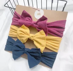 新品 ヘアバンド ベビー キッズ用 リボンヘアバン  秋冬 可愛い　3点セット