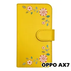 【新品未使用】 OPPO AX7 手帳型スマホ ケース 花柄 (カバー色イエロー) エスニック ボヘミアン おしゃれ かわいい カード収納 PUレザー flip2-ax7-ye-20059のサムネイル