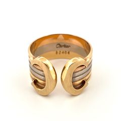 【鑑定済み】正規品 カルティエ Cartier リング 2C ドゥーブルC C2 750 スリーカラー トリニティLM #57号 K18YG/WG/PG 指輪  ブランド ジュエリー アクセサリー