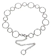 [HARGIO] リングチェーンベルト チェーンベルト シルバー ベルト レディース リングベルト ウエストベルト ウェストチェーン チェーン リング ベルト 可愛い おしゃれ 