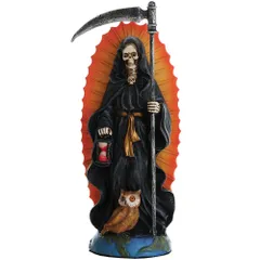 Pacific Giftware サンタ・ムエルテ 聖死の聖人 立っている宗教像 7.25インチ ブラックマジック 保護 サンティシマ ムエルテ彫刻 
