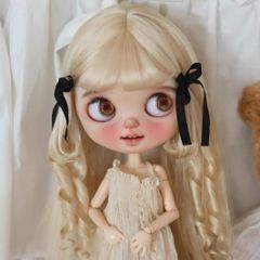 カスタムアイシードール『聖少女〜夏〜』ブロンド＆ピンクmixヘア 傘