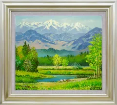 28.「山麓の農家（八ヶ岳）」髙橋一善 油絵