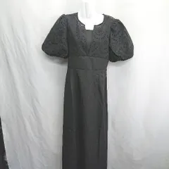 ◇ ◎●未使用● ⊂ JUNOAH ジュノア 総柄 半袖 ロング ワンピース サイズL ブラック系 レディース E  【1411280029336】