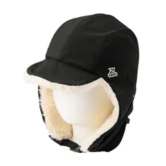 Color:ブラック [EVERSOUL] フライトキャップ パイロットキャップ 撥水 帽子 ハット 耳あて 頭巾 防風 防寒 保温 裏ボア フリース アウトドア キャンプ ゴルフ メンズ ブラック フリーサイズ