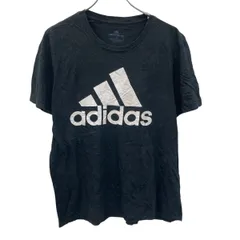 adidas 半袖プリントTシャツ L ブラック アディダス プルオーバー ビッグロゴ スポーティー 古着卸 アメリカ仕入 a705-5894
