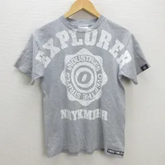 Q■日本製■オーバーザストライプ/OVER THE STRIPES プリントTシャツ■灰【メンズS 】MENS/9【中古】のサムネイル