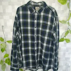 エルエルビーン　L.L.Bean　ネルシャツ　XLサイズ　大きめ　傷、汚れ無し　緑、黄、白色のチェック柄