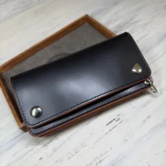 国産ステアハイド　トラッカーウォレット　3層　茶芯ブラック ショート トラッカーウォレット / Short Tracker Wallet < 茶芯