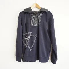 #anc エンポリオアルマーニ EMPORIOARMANI パーカー M 紺 黒  ハーフジップ 異素材 ロゴ メンズ [904524]のサムネイル