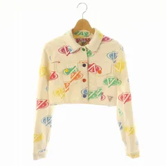 ゲス GUESS J BALVIN 総柄ショートジャケット クロップド丈 XS アイボリー マルチカラー /MI ■OSのサムネイル