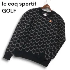 le coq sportif GOLF ルコック スポルティフ ゴルフ 刺繍★ NATURE TECH Vネック ウール ニット セーター Sz.L メンズ 黒