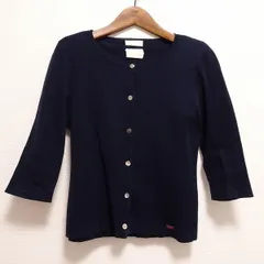#anc  ハロッズ Harrods アンサンブル 紺 無地 七分袖 ニット レディース [837772]