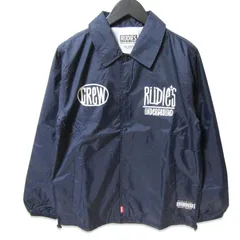 未使用 RUDIES ルーディーズ コーチジャケット DRAWING COACH-JKT ナイロン プリント ロゴ ネイビー S 27111097