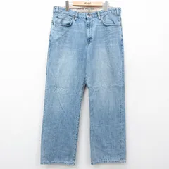 W36/古着 エディーバウアー ジーンズ メンズ ヒゲ コットン 紺 ネイビー デニム 25apr03 中古 ボトムス ジーパン Gパン ロング パンツ