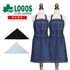エプロン デニム LOGOS 三角巾セット ショート丈 男女兼用 アウトドア