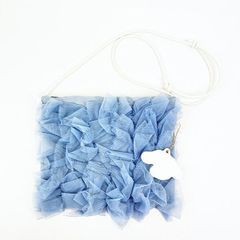 アナスイミニ】猫耳ドット柄チュールフリルミニポシェット⭐︎ブルー 