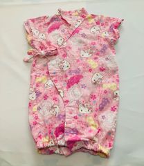 美品　キッズ　女の子　甚平　ロンパース　サンリオ　ハローキティ　50-60cm