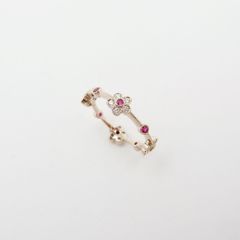 アベリ ルビー ダイヤモンド リング 12.5号 R0.12ct D0.18ct K18CG Sランク
