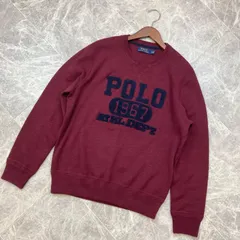 爽様専用✨美品✨ POLO RALPH LAUREN  ポロ ラルフローレン コットン ロゴ ニット M バーガンディー ボルドー レッド ネイビー メンズ レディース  PAWNSHOPRiZ  パウンショップリズ
