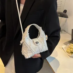 レディースダイヤショルダーバッグ（ホワイト）ハンドバッグカジュアルバック