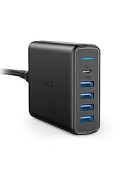 【中古】Anker PowerPort I PD - 1 PD & 4 PowerIQ(Power Delivery対応 60W 5ポート USB-C急速充電器)【PSE認証済 / Power Delivery対応 / PowerIQ搭載】