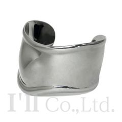 値下げ！Tiffany&Co.　ティファニー　スモール　ボーン　カフ　右手用　ルテニウム　シルバーブラック　ブランドジュエリー　アクセサリー　バングル　ブレスレット　オープンカフ　エルサ・ペレッティ【中古】【63547】