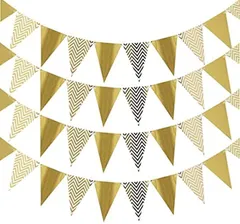 smile planing 三角 フラッグ 結婚式 パーティ イベント の デコレーション 装飾 飾り付け 三角旗 セット(ゴールド)