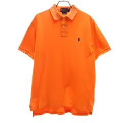Polo by Ralph Lauren ポロバイラルフローレン 半袖 カスタムフィット ポロシャツ M オレンジ 鹿の子 メンズ 古着