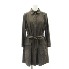 コムサデモード COMME CA DU MODE シャツワンピース ミニ 七分袖 スタンドカラー M ダークブラウン /AT ■OSのサムネイル
