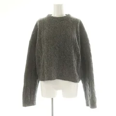 ミラオーウェン Mila Owen 22AW クルーネックケーブル短丈ニット セーター 長袖 プルオーバー ウール S グレー /YQ ■OS