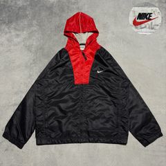 90s NIKE ナイキ ビッグロゴ ジップアップ ナイロンパーカー 銀タグ