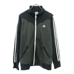 adidas アディダス ロゴ刺繍 トラックジャケット OT ブラック系 トレーニング ジャージ レディース 古着