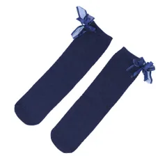☆ ネイビー ☆ ハイソックスBタイプ ☆ ハイソックス ハイソックス 女の子 リボン フォーマル キッズ ニーハイソックス 靴下 くつ下 メッシュ ロング ソックス キッズ 綿 くしゅくしゅ かわいい 無地 子供 子ども こども ガールズ おしゃれ シンプル