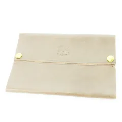 イルビゾンテ IL BISONTE ポケットティッシュケース レザー 革 型押しロゴ ビット グレージュ /CK32 ■GY01