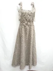 ◇ ⊂ RETRO GIRL レトロガール 裏地有 ロング丈 ワンピース サイズF ブラウン系 レディース E  【1501160005885】