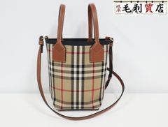 BURBERRY バーバリー レディース 2WAYトート 80704611 MN LONDON TOTE ミニ ロンドン トート ベージュ 極上美品 バッグ