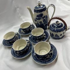 ★ウィローパターン★カップ&ソーサー◾️シュガーポット◾️ポット◾️12点セット◾️アンティーク　ヴィンテージ　レトロ