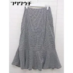 ◇ merlot メルロー チェック ロング マーメイド スカート グレー ホワイト レディース  【中古】 【1111170007382】のサムネイル