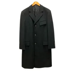 グッチ GUCCI 311-0507-2914 ステンカラーコート アウター ウール混 カシミヤ混 ロング丈 長袖 48 黒 ブラックのサムネイル