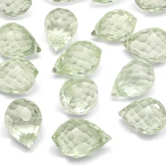 専用④✳︎グリーンアメジストコンケーブカット　他 粒販売】グリーンアメジスト ドロップカット 11～12mm【2粒販売