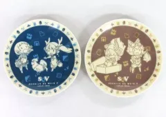 【中古】皿・茶碗(キャラクター) [単品] 日向悠二氏描き下ろし ミニプレート2枚セット 「3DSソフト 世界樹の迷宮V 長き神話の果て ファミ通DXパック」 エビテン限定セット同梱特典