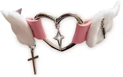 MISTYLE2017 地雷系 アクセサリー 天使の羽ネックチョーカー サブカル地雷(ピンク)