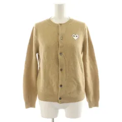 プレイコムデギャルソン PLAY COMME des GARCONS AD2022/5 カーディガン ロゴ刺繍 ハート ウール L ベージュ AZ-N065 /AN39
