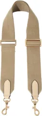 masamilk 帆布 牛革 ショルダーストラップ 太め 幅5cm バッグ用 ショルダーベルト キャンバス 交換用 単品(カーキxゴールド,  Free Size)