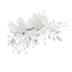 [micoi] ヘアアクセサリー かんざし 簪 ヘアクリップ パール 真珠 髪飾り 結婚式 入学式 留袖 ドレス シルバー [シルバー]